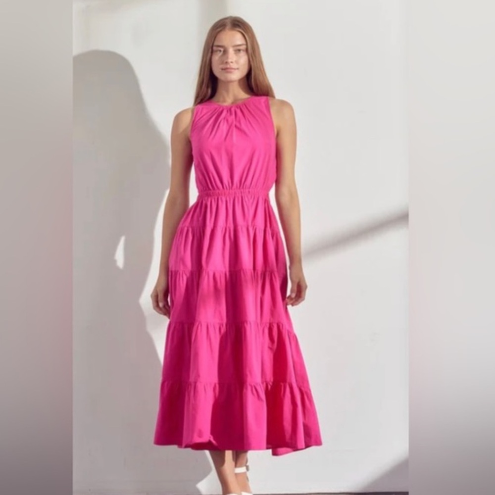 &merci Pink cutout maxi dress
